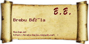 Brebu Béla névjegykártya